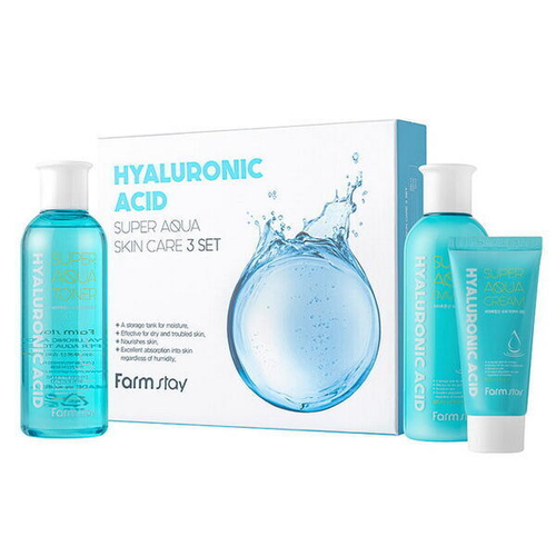 Набор из 3-х средств с гиалуроновой кислотой FarmStay Hyaluronic Acid Super Aqua Skin Care 3 Set