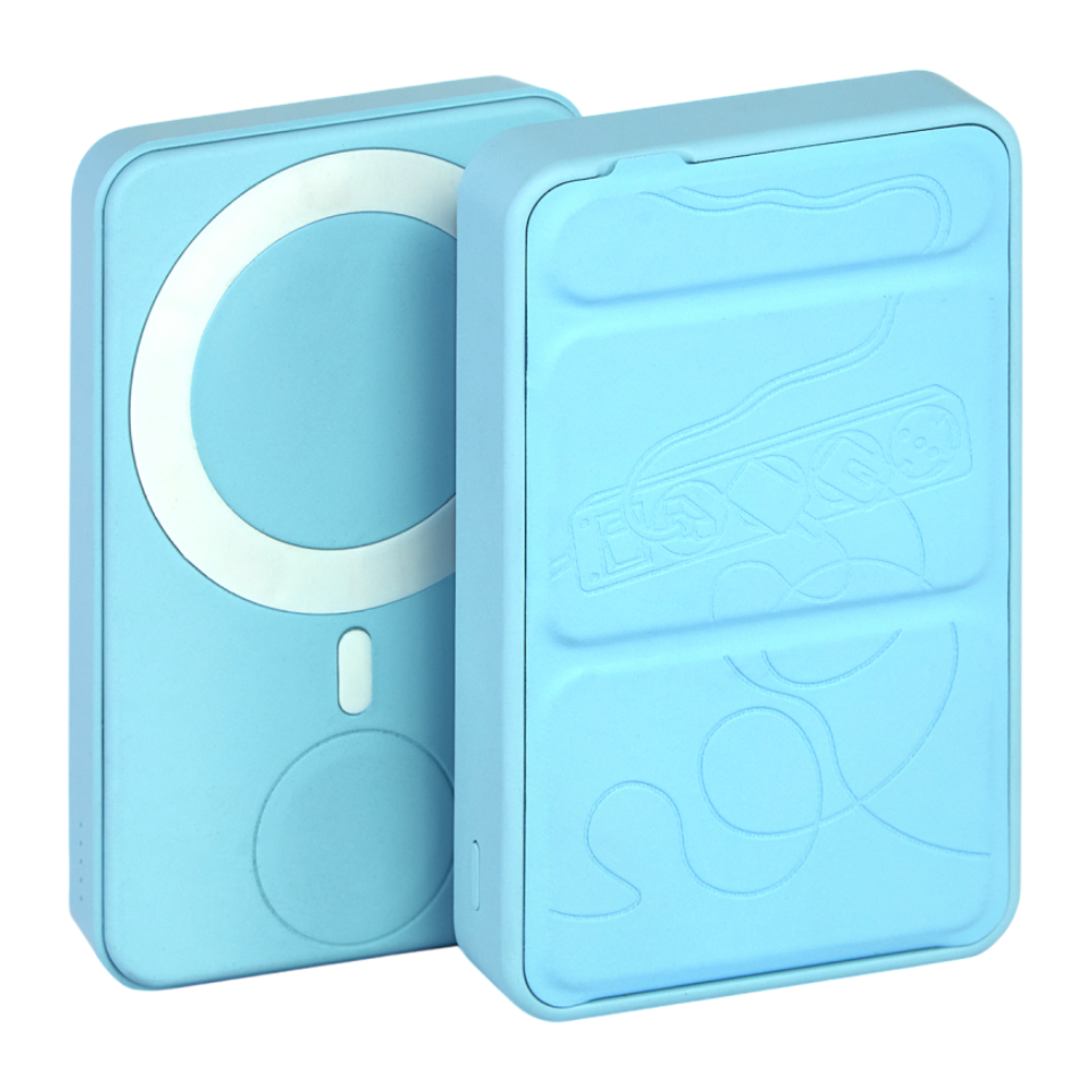 Внешний аккумулятор MagSafe с подставкой Студия Артемия Лебедева «Пауэрбанкус: Разветвитель» (10000 мА·ч) Беспроводная зарядка: Qi 15 Вт, магнитное крепление для зарядки Apple Watch (Qi 2 Вт). Проводная зарядка: USB-C. Есть Lightning для зарядки аккумулят