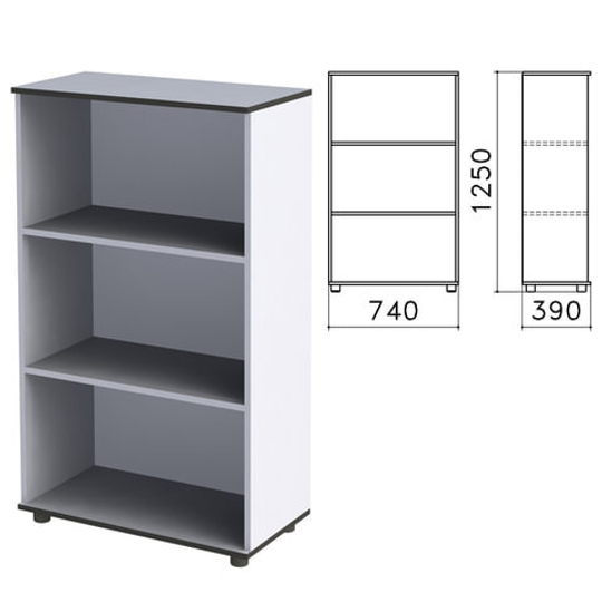 Шкаф (стеллаж) "Монолит", 740х390х1250, 2 полки, цвет серый, ШМ51.11