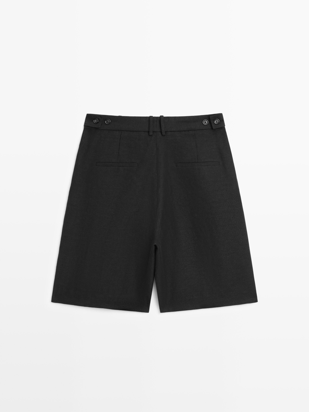 Massimo Dutti Длинные льняные бермуды, черный