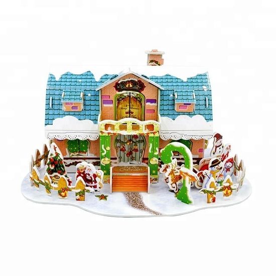 Новогодний 3D пазл "Дед мороз с оленями", 33 детали