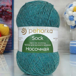 Носочная пряжа Россия Пехорка 50%полутонк.шерсть 50%акрил 5х100г/200м (591-Лагуна)