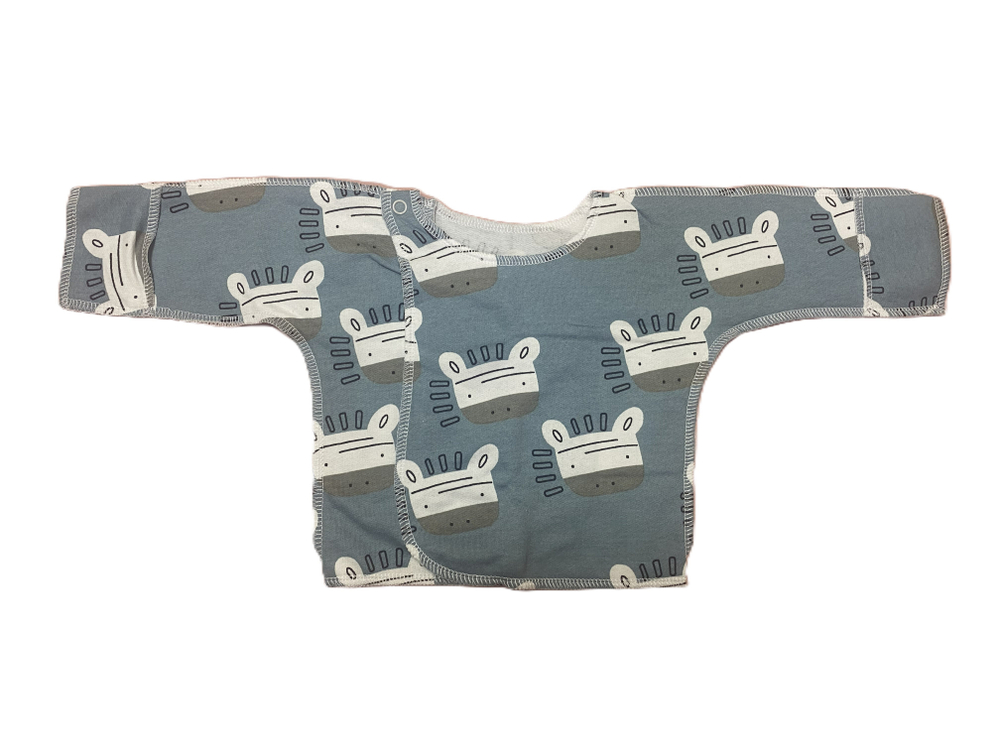 Распашонка из футера (начес) с кнопкой на плече из 100% хлопка на рост 62 см