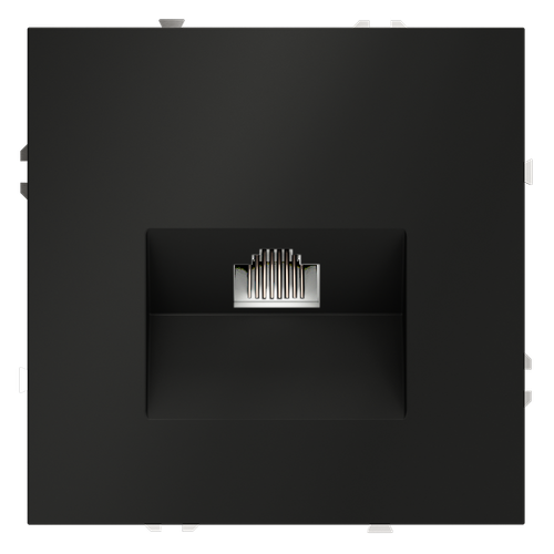 Розетка компьютерная встраиваемая VOLTUM S70 RJ45 кат.6, (черный матовый)