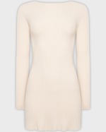 Платье вязаное мини с длинным рукавом