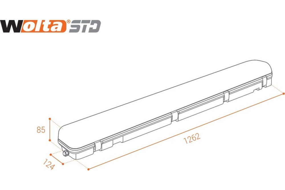 Светильник ДСП14-36-042-4К с БАП EM1 36Вт 4000К IP65 Прозрачный 4800лм 1262х124х85мм WOLTA STD