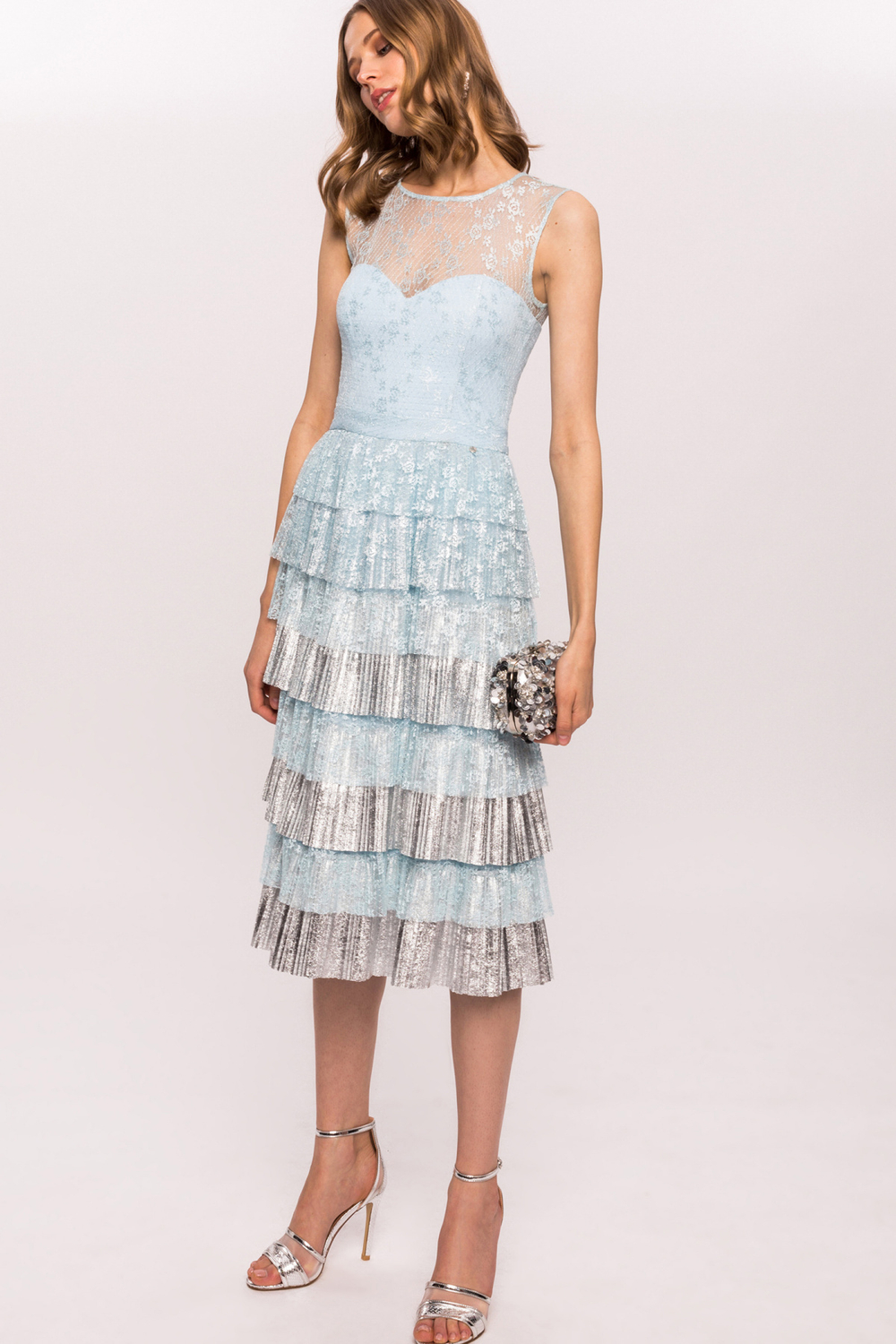 Платье Nissa миди с кружевными деталями