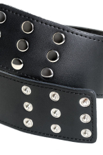 Чёрный кожаный ошейник с шипами ToyFa Theatre 703001