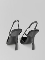 Туфли-лодочки DL63 с открытой пяткой на шпильке и золотой вставкой