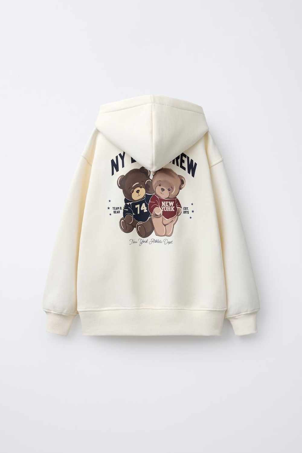 ZARA ХУДИ С ПРИНТОМ «МЕДВЕЖОНОК», ЭКРЮ