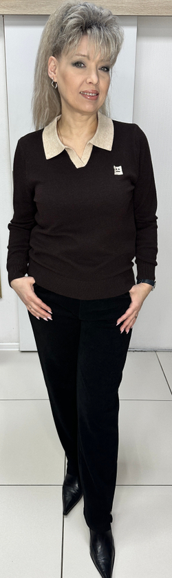 Джемпер-поло двухцветный