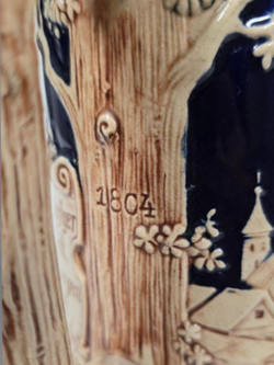 Кружка пивная (фарфор с оловянной крышкой) Германия