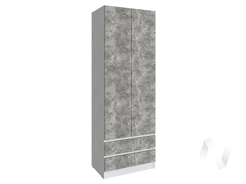 Шкаф Мадрид 0;8 с 2 ящ. без ручек без зеркала (белый/ателье светлое)