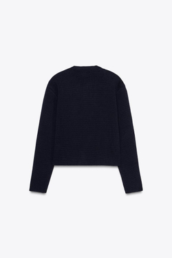 ZARA КАРДИГАН С ЗОЛОТИСТЫМИ ПУГОВИЦАМИ, МОРСКОЙ СИНИЙ