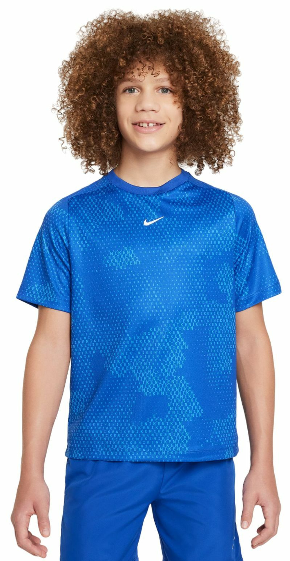 Футболка для мальчика теннисная Nike Kids Dri-Fit Short-Sleeve Top - game royal/white