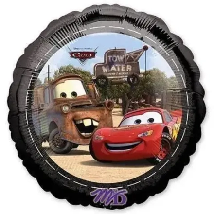 Шар фольга 45см. Круг. Тачки