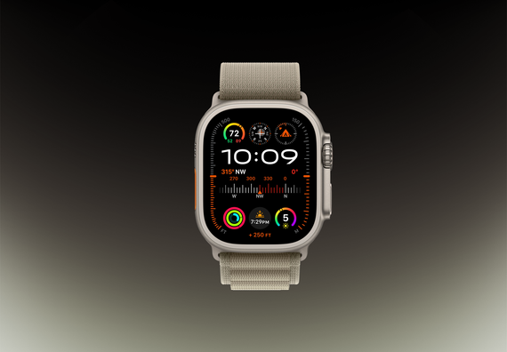 Часы Apple Watch Ultra 2 GPS + Cellular 49 мм, титановый корпус, ремешок Alpine Оливкового цвета,размер L