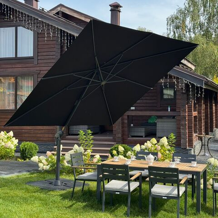 Зонт ROYAL FAMILY SKY BLACK квадратный в комплекте с базой
