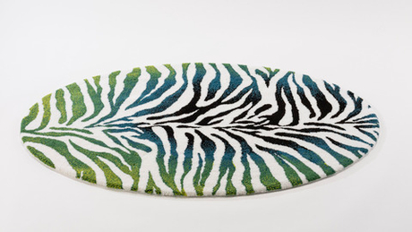 Коврик овальный 90х145 Abyss & Habidecor Кару 205 с зебровым узором