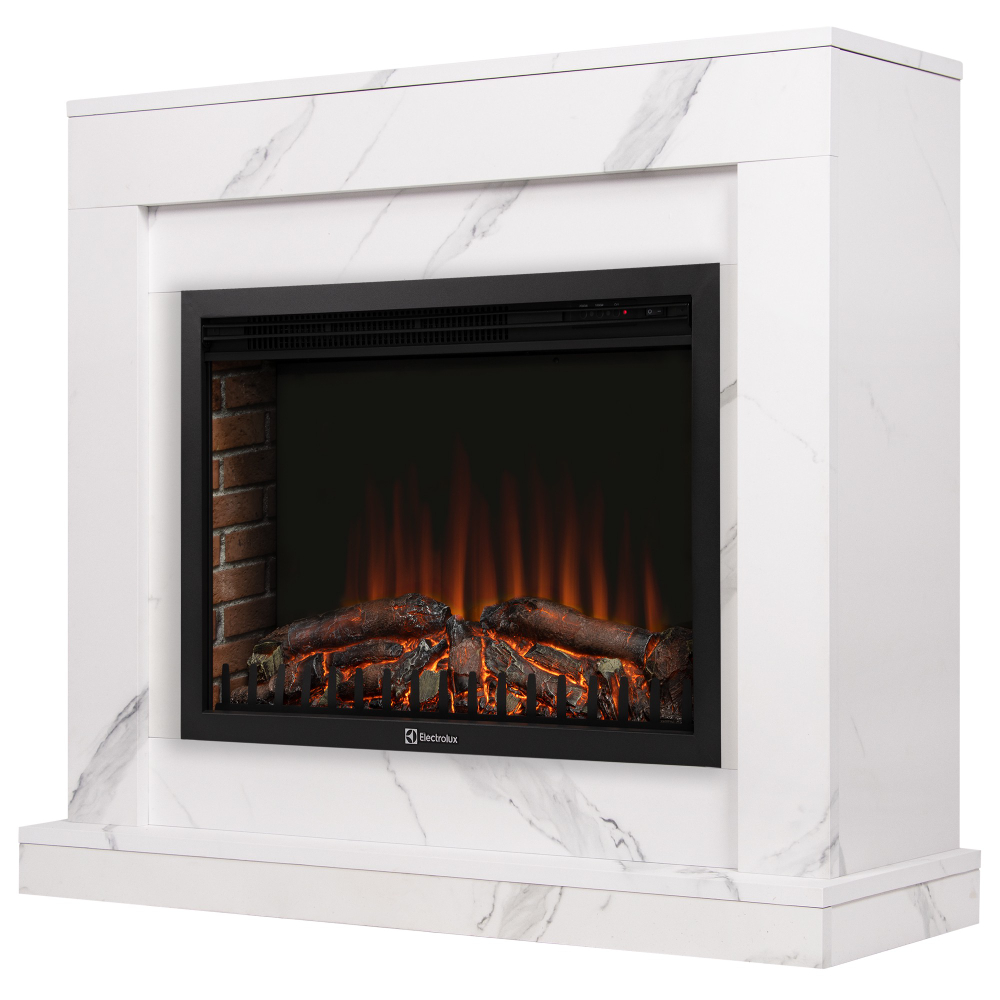 Портал Firelight Simple 25 белый мрамор