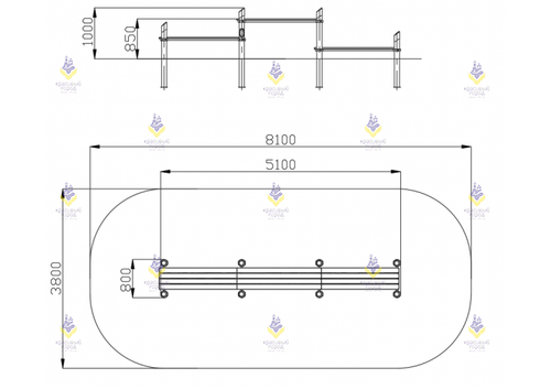 Воркаут «Скамья трёхуровневая»