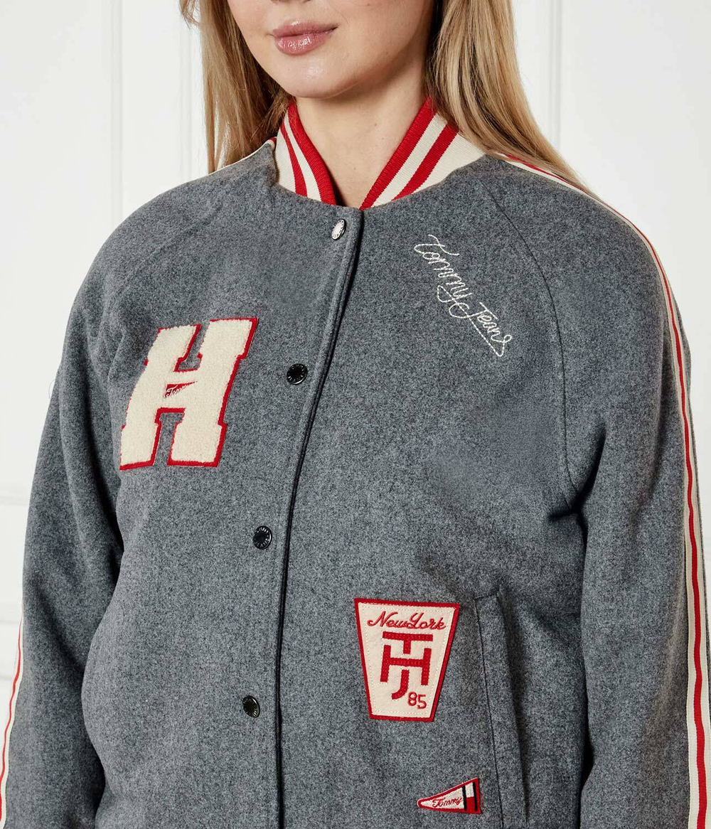 Хлопковая куртка бомбер Tommy Jeans - серый(DW0DW20547)