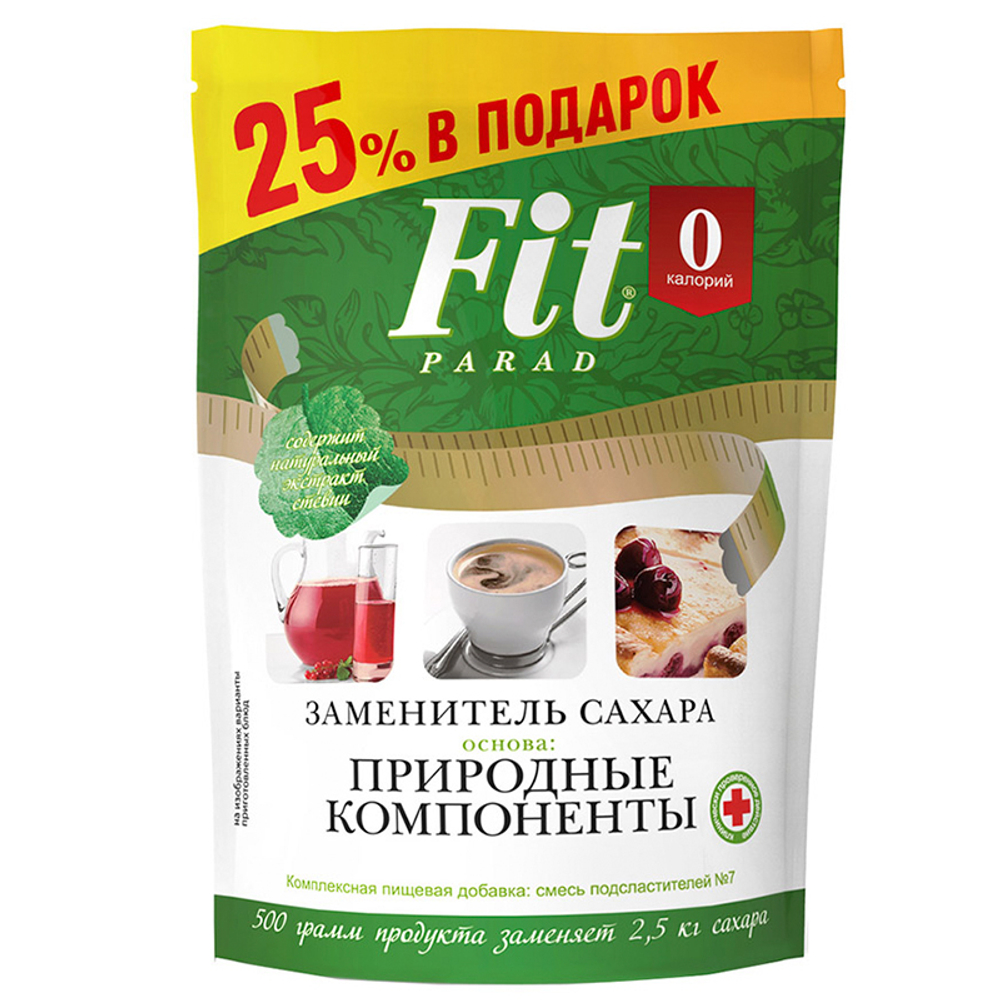 ФитПарад Заменитель сахара "ФитПарад № 7" на основе эритритола Дойпак (500 гр.)