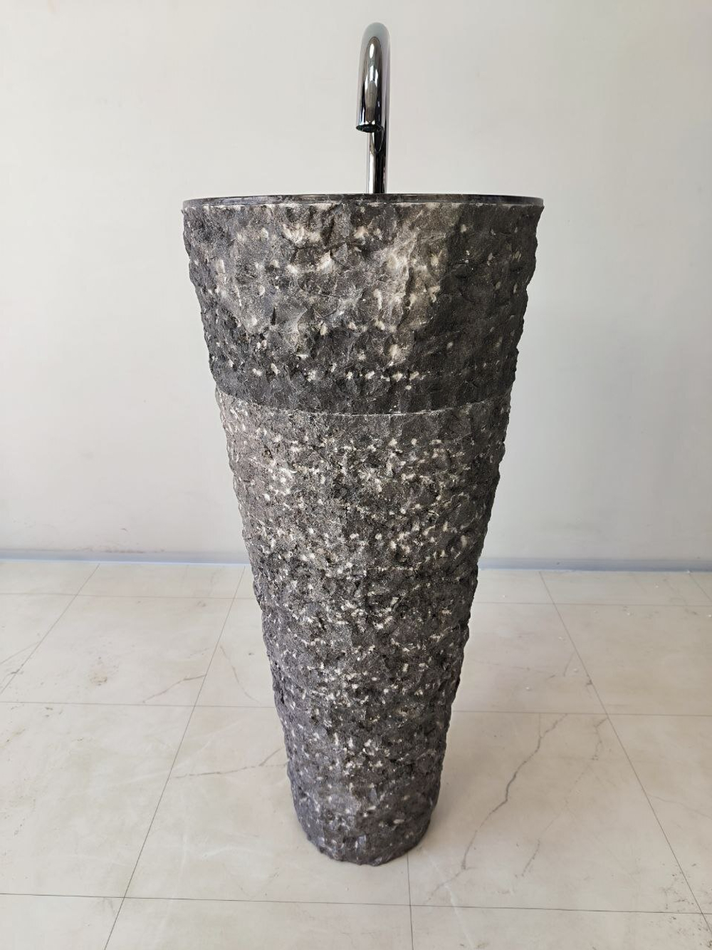 Раковина напольная из мрамора Pedestal Grey Marmo MN-65940 40х40х90 из натурального камня