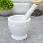 Ступка с пестиком 10,8*9,5см, пластик, белая