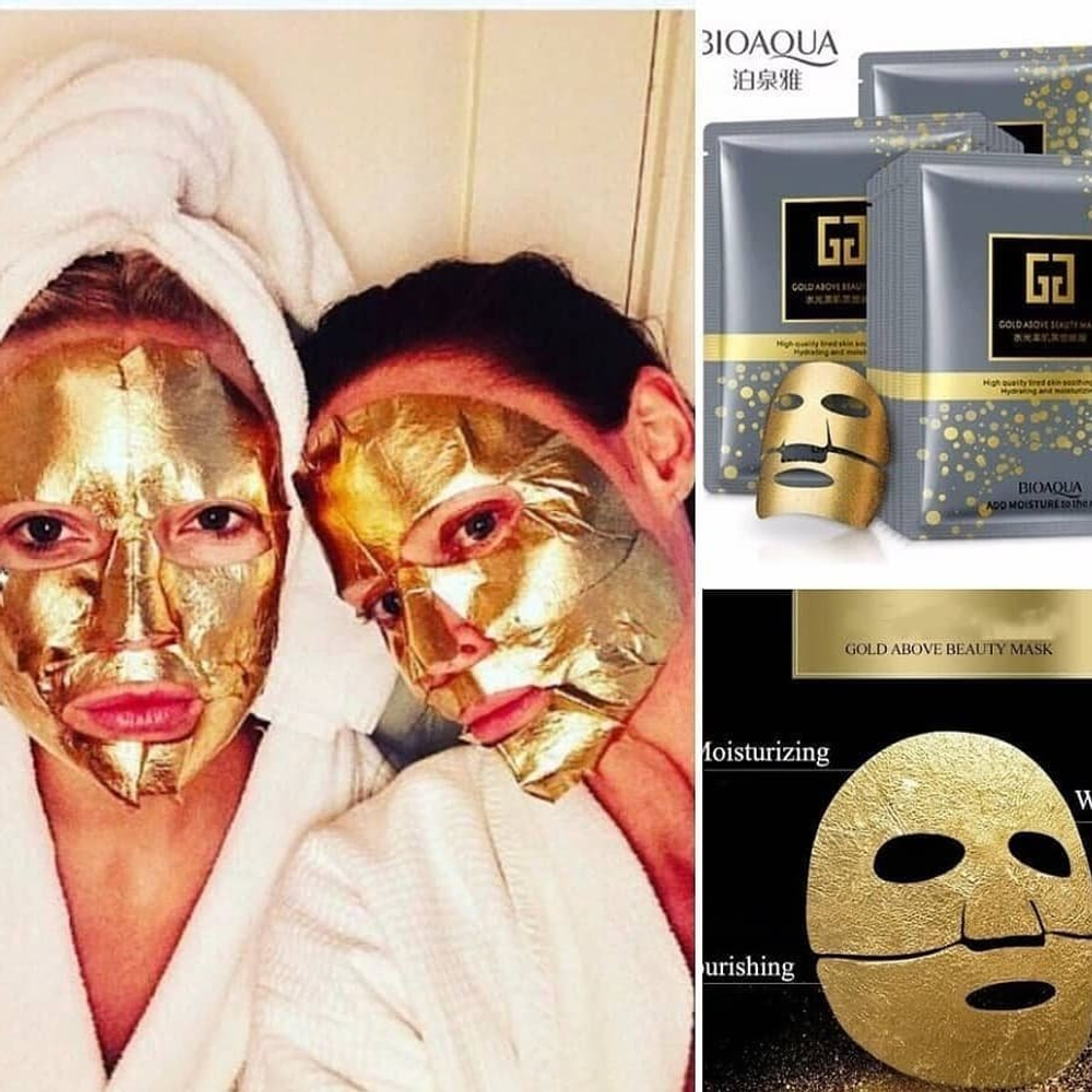 Маска для лица BioAqua Gold Above Beauty Mask золотая фольга и гиалуроновой кислотой, 30 г