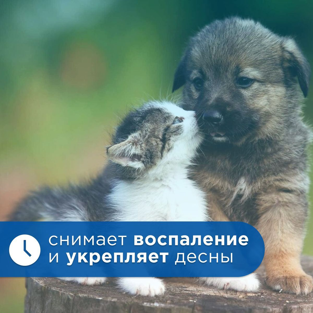 Зубная паста для животных Cliny кальций+ 2 в 1 с ионами серебра и пантенолом 75мл
