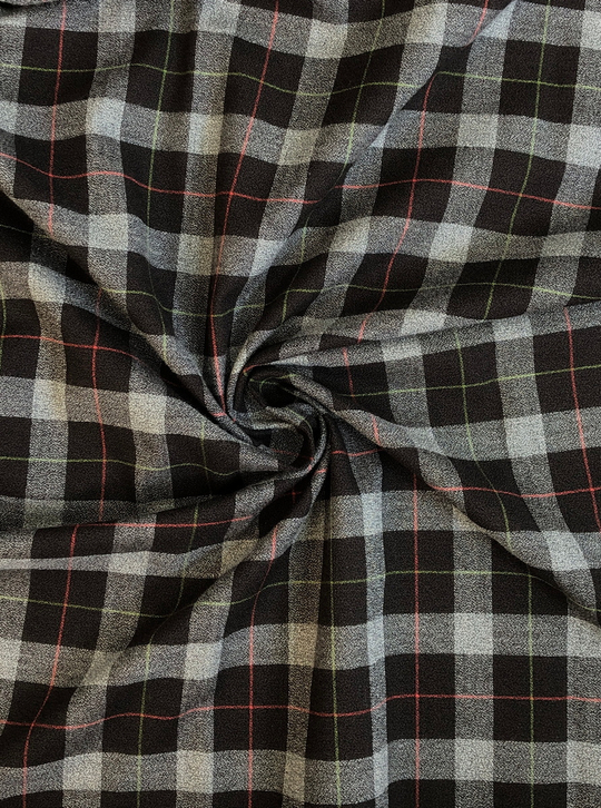 Коттон фланель сорочка принт клетка коричневый/зеленый/оранж NBD004