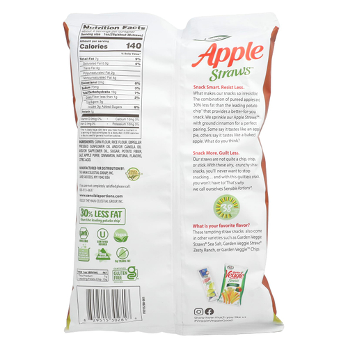 Sensible Portions, Яблочная соломка, корица, 120 г (4,25 унции)