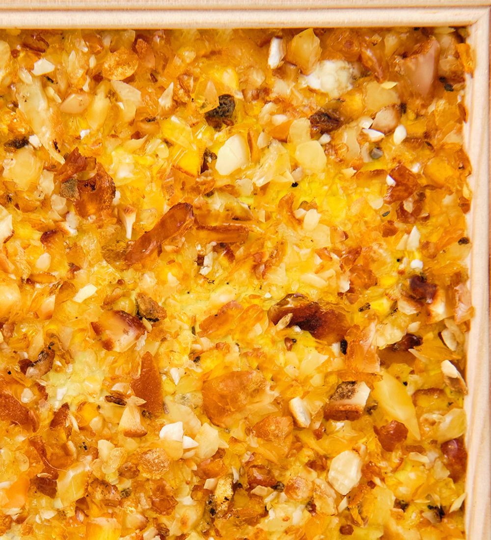 AMB-51/66 Картина «Йоркшир терьер» (с янтарной крошкой) дер.рамка 21х30