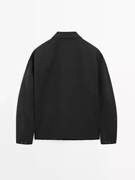 Massimo Dutti Куртка с водоотталкивающей пропиткой и застёжками-тоглами, черный