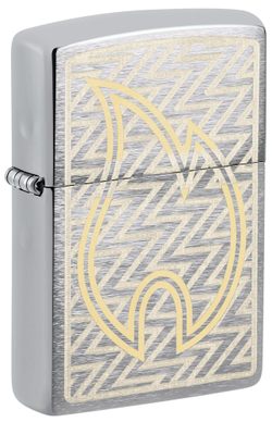 Зажигалка Zippo с покрытием Brushed Chrome, латунь/сталь, серебристая, 38x13x57 мм