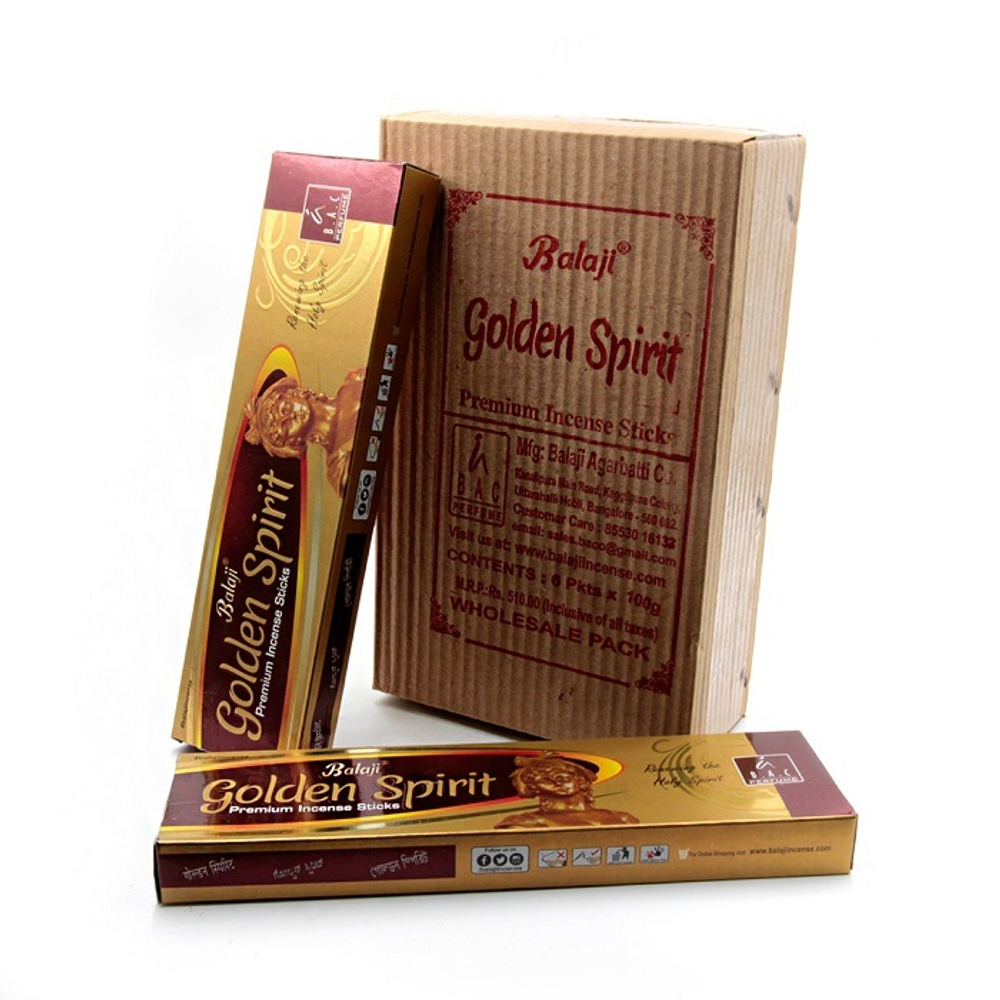 Balaji Golden Spirit Благовоние-масала Золотой Ангел, 100 г (красный сандал, цветы рудракши и малики)