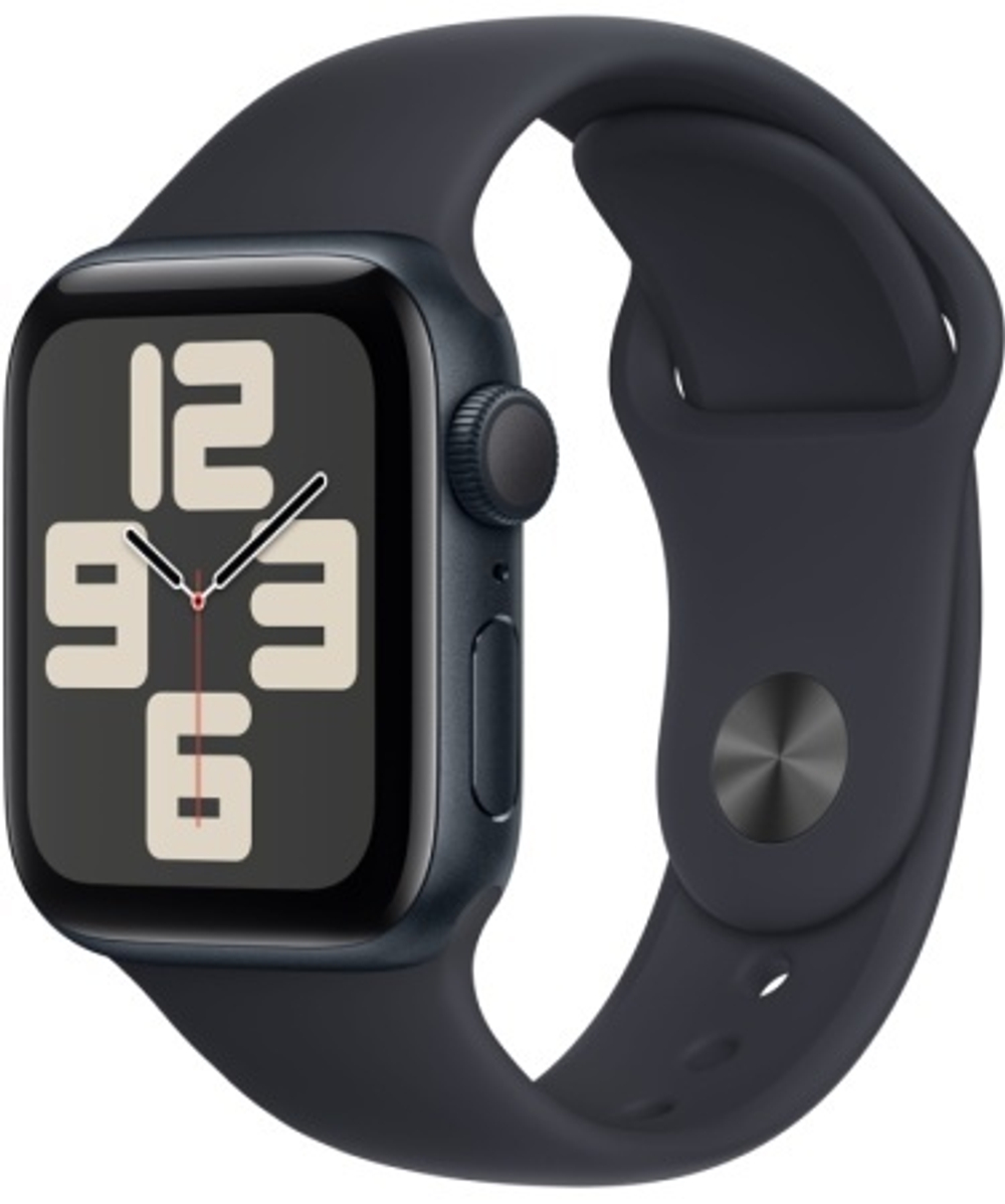 Часы Apple Watch SE (2023), ремешок черного цвета