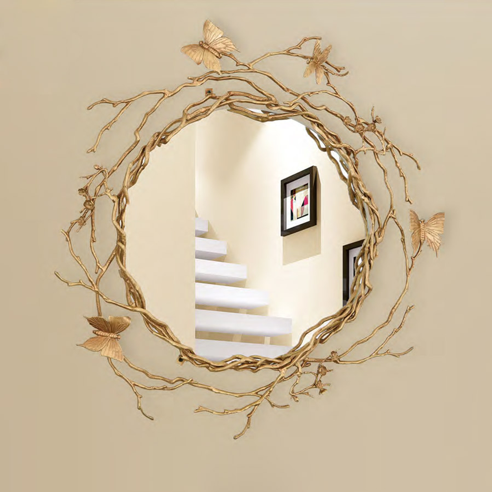 Зеркало Cloyd ZULU Mirror / Ø80 см - латунь (арт.50059)