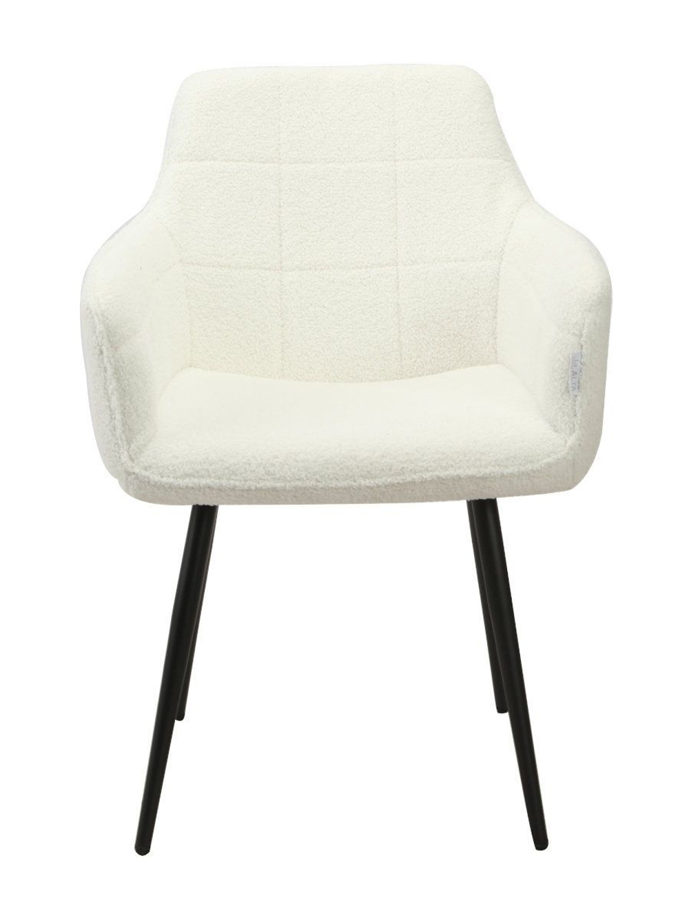 Стул LA ALTA STELLA букле белый, каркас черный