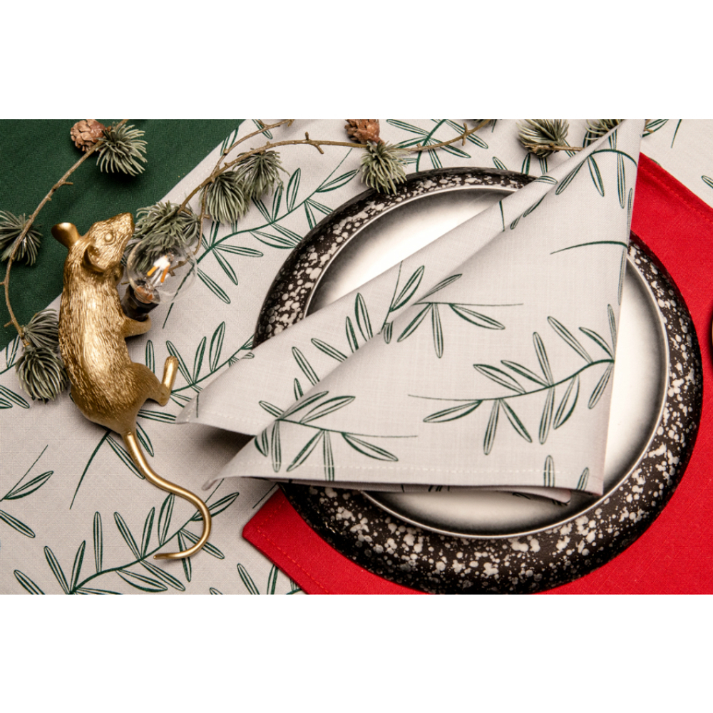 Дорожка на стол из хлопка с графичным принтом Папоротник Russian North, 45х150 см