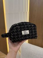 HEY GLOW косметичка твидовая в чёрно-белых тонах (средний)