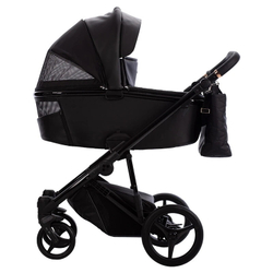 Детская коляска Bebetto Loren Gloss 3 в 1 с автокреслом Avionaut Cosmo 01 черная кожа