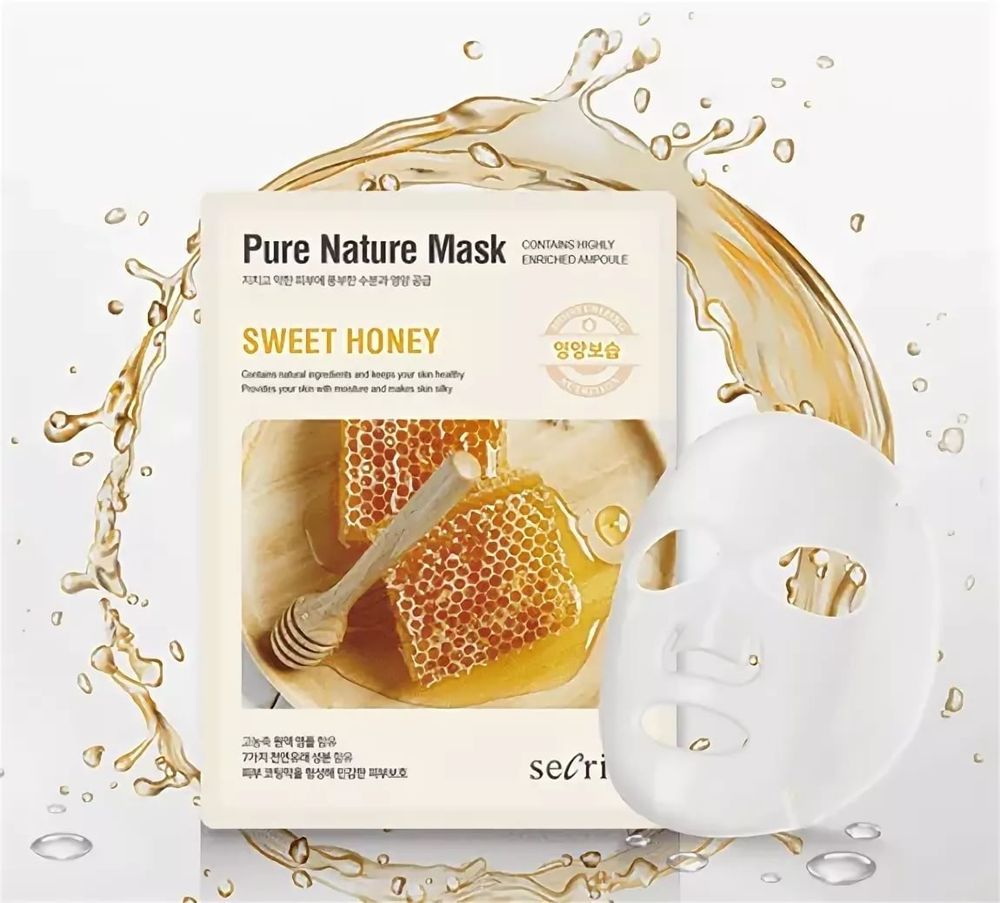 Тканевая маска для лица с экстрактом меда Secriss Sheet Mask - Sweet honey