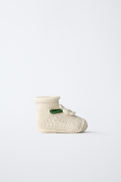 ZARA ВЫШИТЫЕ ПИНЕТКИ, ЭКРЮ