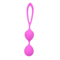 Розовые силиконовые вагинальные шарики с петлей 3см Bior Toys Cosmo WSL-15020