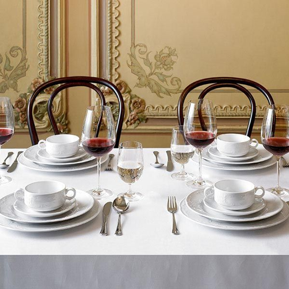 Тарелка «Моцарт» мелкая;фарфор;D=25,H=2см;белый (Цвет: белый)