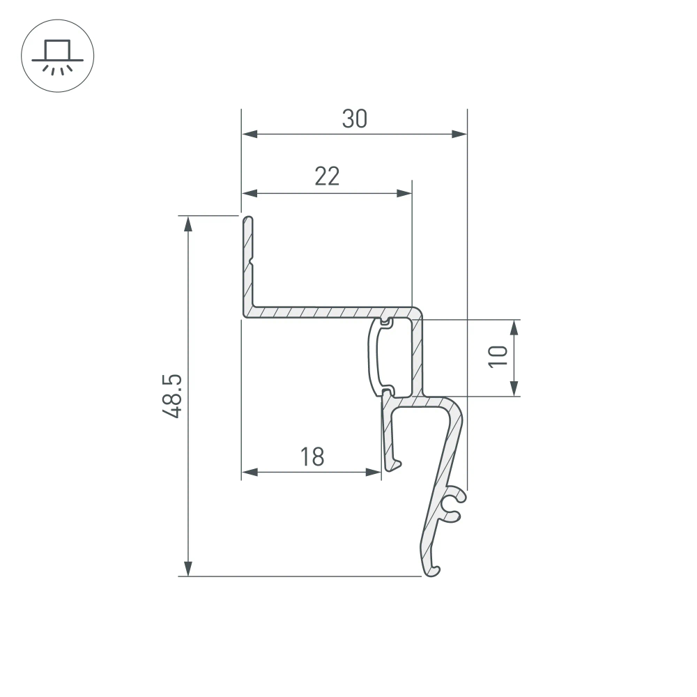 Профиль STRETCH-SHADOW-2000 BLACK (A2-CONTOUR-PRO) (Arlight, Алюминий) 039510
