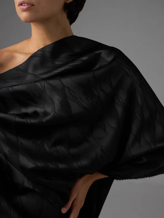 Ткань шелк Армани Жаккард, арт. 82092, дизайн "мастихин", черный