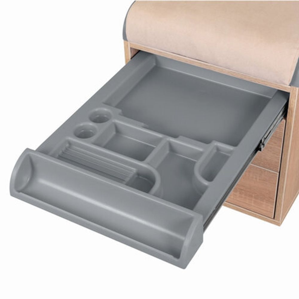 Тумба подкатная "ДЭМИ" ТУВ.10, 426х570х620 мм, 2 ящика + подушка + лоток, пластик серый, дуб сонома (КОМПЛЕКТ)